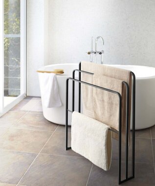 tower 横から掛けられるバスタオルハンガー 3連 タワー ブラック