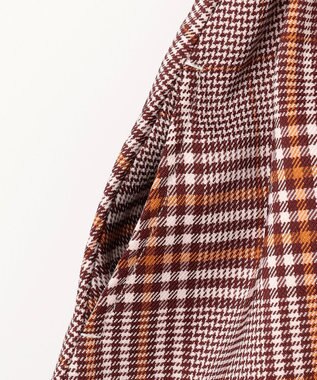 組曲 KIDS 【110-140cm】Chocolat de check ジャンパースカート ワイン×オレンジ系4