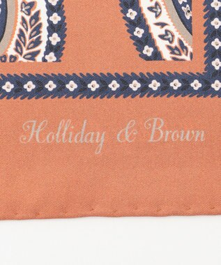 JOSEPH ABBOUD 【イタリア製】ビックペイズリーパターンチーフ オレンジ系6