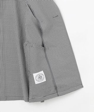 J.PRESS LADIES S 【洗える】Lightストレッチギンガム ダブル トレンチコート ブラック×ライトグレーギンガム系