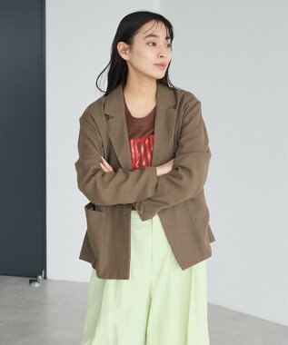 CRAFT STANDARD BOUTIQUE リネンライクオーバーサイズジャケット Brown