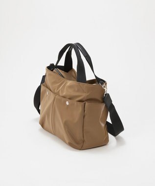 TOPKAPI 【Breath TOPKAPI】Train 防水ポリエステル ショルダー付き A4 トートバッグ / キャリー対応 ブラウン