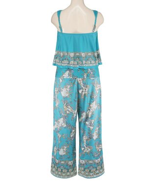 San-ai Resort（三愛水着楽園） ロングパンツセット　9M・11L　【Coral veil（コーラルヴェール）】 グリーン