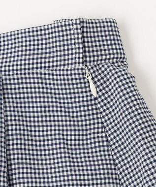 J.PRESS LADIES 【洗える】アセVis ギンガム スカート ネイビー系3