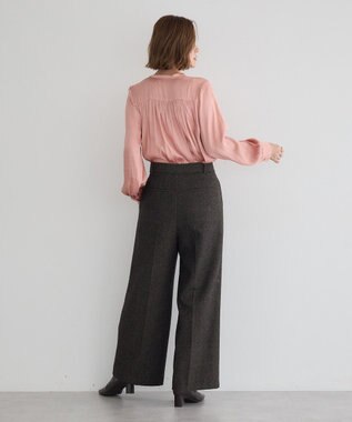 YECCA VECCA サテンギャザーブラウス Pink