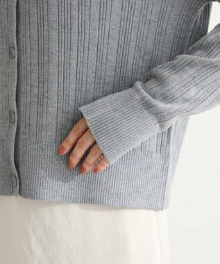 Green Parks レースドッキングニットカーディガン Gray Mixture