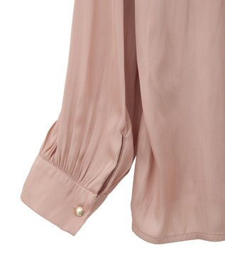 YECCA VECCA サテンギャザーブラウス Pink