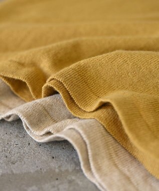 muuc 〈洗えるニット〉〈肌に優しいニット〉〈コットン＆カシミヤ〉〈通年着られるニット〉14Gハイゲージニットプルオーバー イエロー