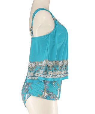 San-ai Resort（三愛水着楽園） ロングパンツセット　9M・11L　【Coral veil（コーラルヴェール）】 グリーン