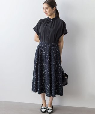 組曲 S フラワースパンコールプリント スカート ブラック系5