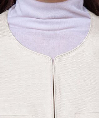 Tiaclasse 【洗える】ワッフルピケジャケット オフホワイト