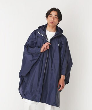 MOONBAT POLO RALPH LAUREN(ポロ ラルフローレン) ポロポニー ポケッタブル レインポンチョ レインコート 無地 フード 収納袋 ロゴ入 レディース ネイビーブルー