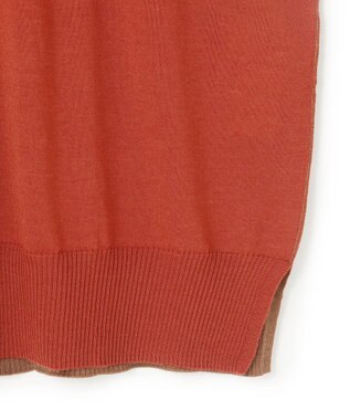BEIGE， 【洗える・VERY NaVY12月号掲載】LA MONNAIE / バイカラーウールタートルニット OrangeRed × Caramel