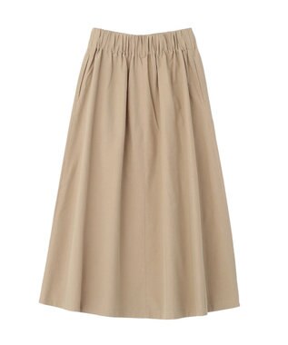 Green Parks 綿混やわらかタッチタックスカート Beige