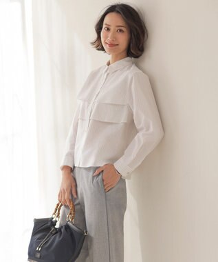 J.PRESS LADIES S TCリネン ドライツイル ストレート パンツ グレーシャンブレー系