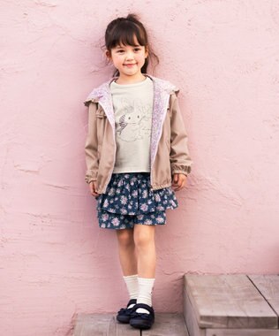 ANY KIDS 柄キュロット ネイビー花柄