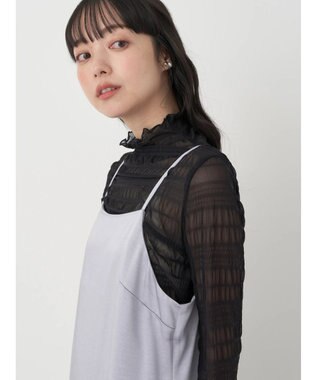 earth music&ecology サテンキャミワンピース Gray