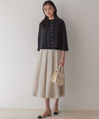 組曲 マイラックカラー カーディガン ブラック系