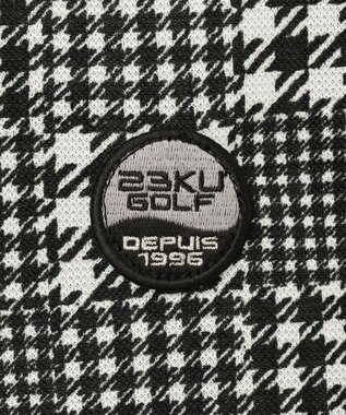 23区GOLF 【WOMEN】【日本製】チェック柄 長袖ポロシャツ ブラック系3