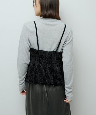 Green Parks 表面感ベロアバルーンキャミビスチェ Black