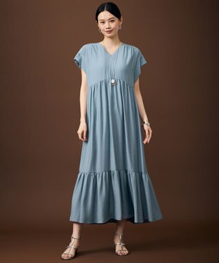 自由区 【WEB限定・大人気素材のNEWアイテム】エアリーツイルティアード ワンピース