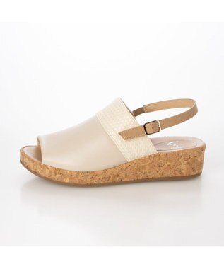 ing <ing>バックベルトウエッジサンダル アイボリーコンビ