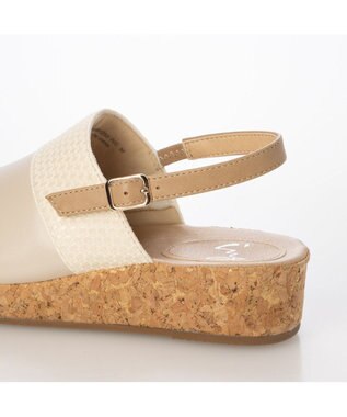 ing <ing>バックベルトウエッジサンダル アイボリーコンビ