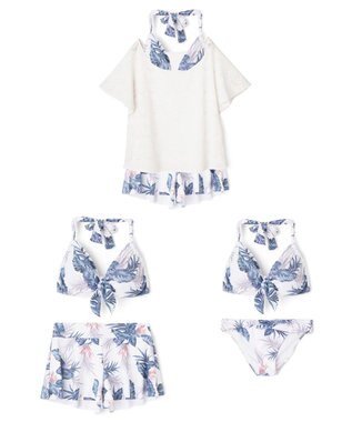 San-ai Resort（三愛水着楽園） 【新色ホワイト＆パープル入荷】４点セット水着　9M・11L【San-ai Resort（サンアイリゾート）】 ブルー