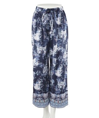 San-ai Resort（三愛水着楽園） ロングパンツセット　9M・11L　【Coral veil（コーラルヴェール）】 ネイビー