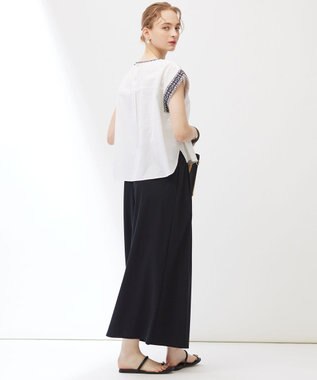 23区 【Indian Factory】コットンフレックス エンブロイダリーブラウス ホワイト系