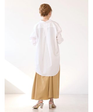 AMERICAN HOLIC ＵＶカット加工バックタックシャツチュニック Off White