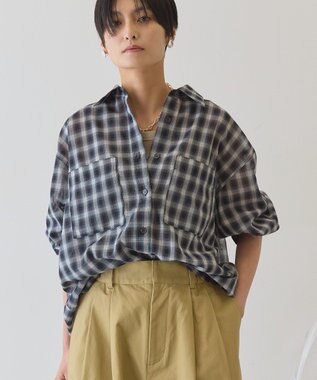 AMERICAN HOLIC シアーチェックシャツ Black