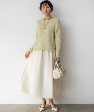 23区 L 【先行予約】コットンコードミックス クロップド ニット イエローミックス