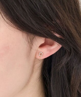 Phoebe 〈痛くないシリーズ/金属アレルギー対応〉タイニーレクタングルビジューライトフィットイヤリング　小粒/小さい/小さめ