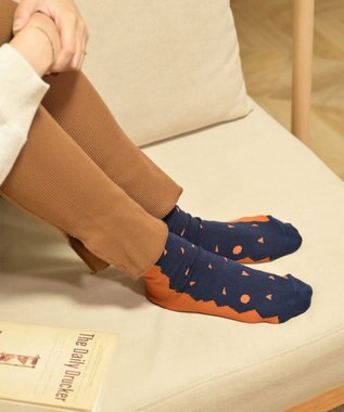 nitorito 【UNISEX】米沢オリジナル柄 mountain&moon 靴下 camel