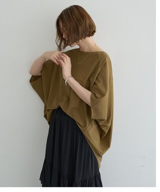 YECCA VECCA 異素材切替バックデザインプルオーバー Khaki
