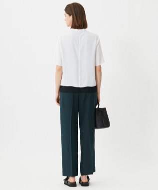 ICB L 【新色追加・UVケア・接触冷感・速乾・防シワ・洗える】 FluidBackSatin  ワイドパンツ ディープパイン系