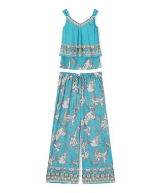 San-ai Resort（三愛水着楽園） ロングパンツセット　9M・11L　【Coral veil（コーラルヴェール）】 グリーン