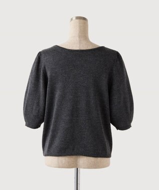 TOQUE 〈大草直子さんアドバイザー〉【天然素材】アルパカシルクニット5分袖 チャコールグレー