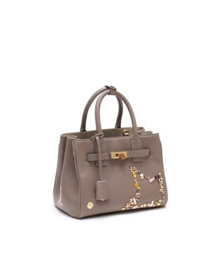 A.D.M.J. 【牛革】スパニッシュレザー / ステラソーイング前金具付トート24cm(Dカン＋) ANTIQUE BROWN