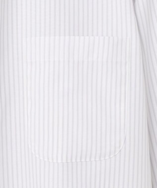 GOTAIRIKU 【形態安定】PREMIUMPLEATS_セミワイドカラー 通年ドレスシャツ（ストライプ） ライトグレーストライプ
