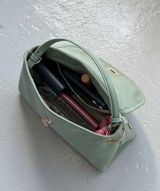 組曲 スエードライク トップハンドルバッグ ピスタチオ系