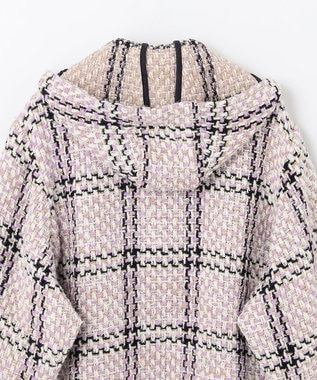 GRACE CONTINENTAL ツイードフーディーコート ラベンダー