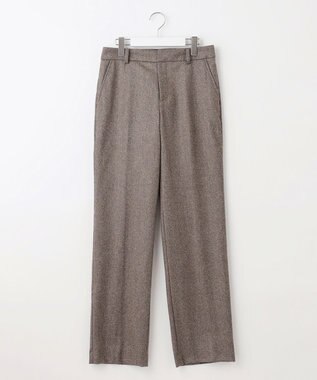 J.PRESS LADIES S 【セットアップ対応】ウールストレッチツイード ストレート パンツ ダークブラウン系