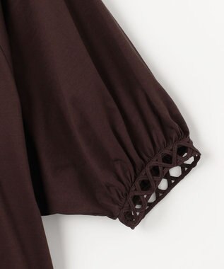 自由区 S 【洗える】コード刺繍 カットソー ブラウン