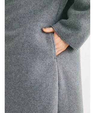 Green Parks フード付き裏ボアロングコーディガン Gray Mixture