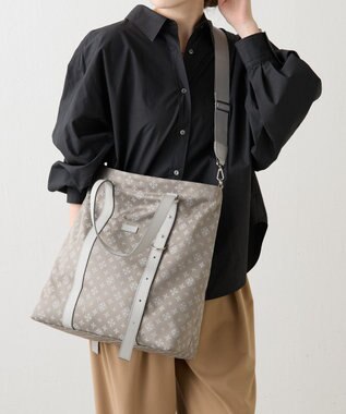 russet アシンメトリーハンドルトートバッグ(SF-237) N.Gray