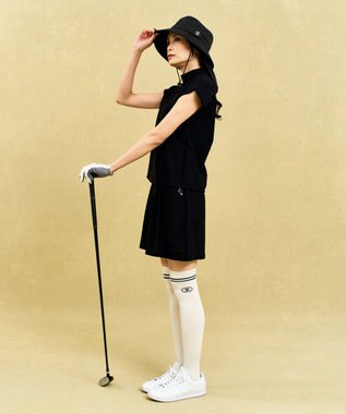 23区GOLF 【UNISEX】日常使いもしやすいシンプルデザイン 首後ろもしっかケアするネックカバー付バケットハット ギフトにもおすすめ◎ ブラック系