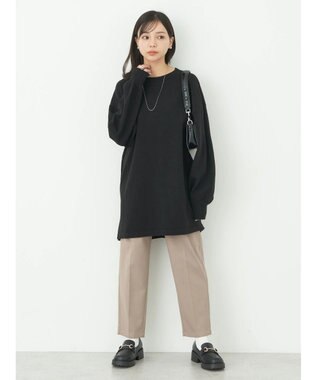 earth music&ecology バックヘムプリーツチュニック Black