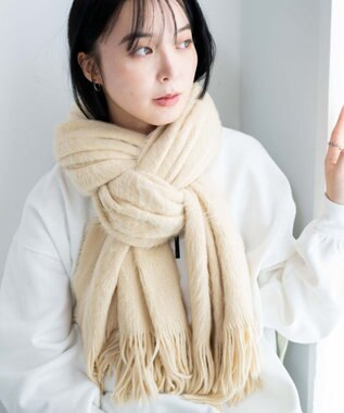 WEGO シャギーストール ベージュ